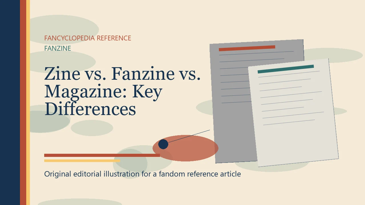 Zine vs. Fanzine vs. Magazine: Key Differences editorial illustration